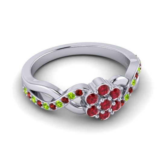 Simple Floral Pave Parisar Ring