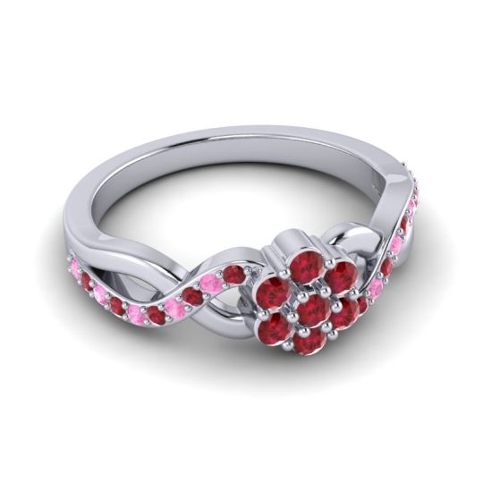 Simple Floral Pave Parisar Ring