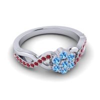 Simple Floral Pave Parisar Ring