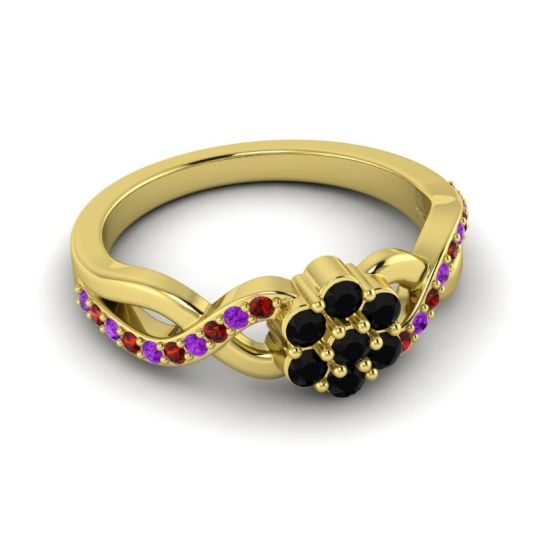 Simple Floral Pave Parisar Ring