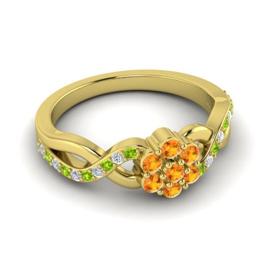Simple Floral Pave Parisar Ring