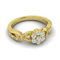 Simple Floral Pave Parisar Ring
