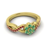 Simple Floral Pave Parisar Ring
