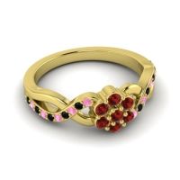 Simple Floral Pave Parisar Ring