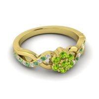 Simple Floral Pave Parisar Ring