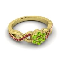 Simple Floral Pave Parisar Ring