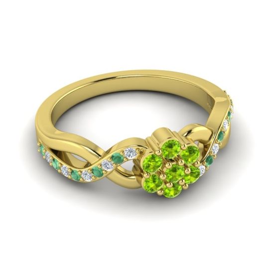 Simple Floral Pave Parisar Ring