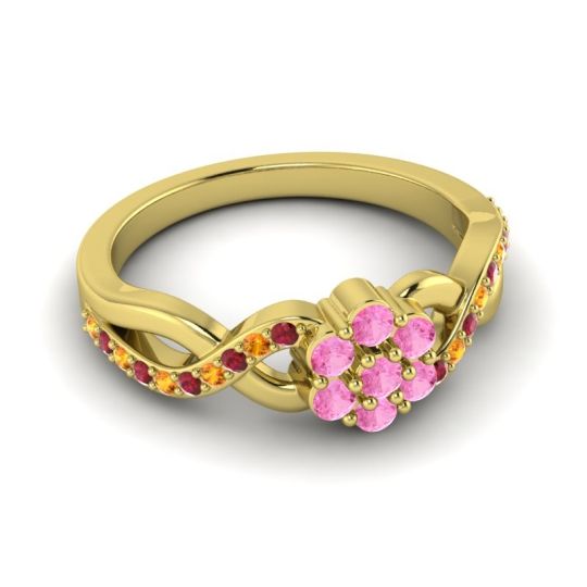 Simple Floral Pave Parisar Ring