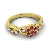 Simple Floral Pave Parisar Ring