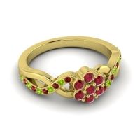 Simple Floral Pave Parisar Ring