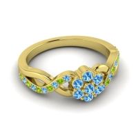 Simple Floral Pave Parisar Ring