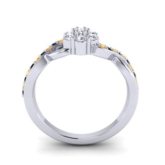 Simple Floral Pave Parisar Ring