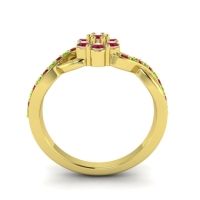 Simple Floral Pave Parisar Ring
