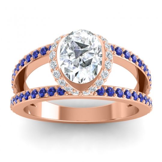 Modern Oval Halo Narmara Ring