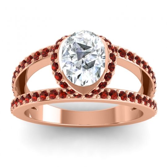 Modern Oval Halo Narmara Ring