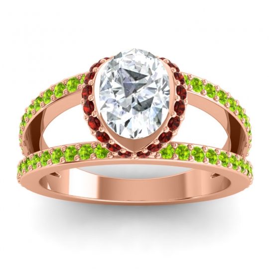 Modern Oval Halo Narmara Ring