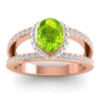 Modern Oval Halo Narmara Ring