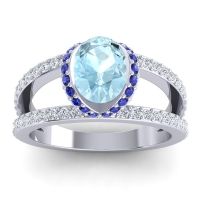 Modern Oval Halo Narmara Ring
