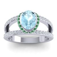 Modern Oval Halo Narmara Ring