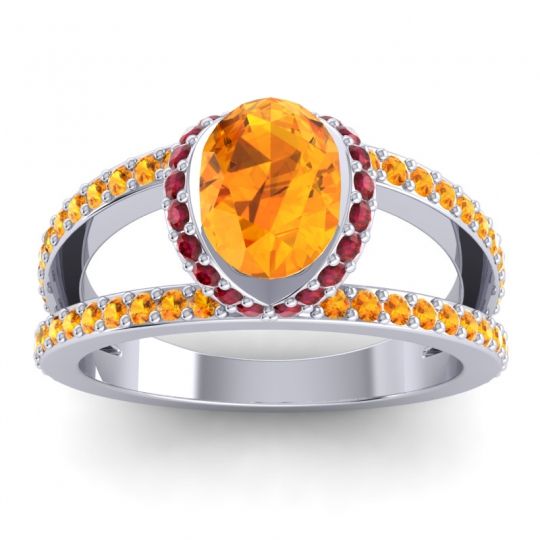 Modern Oval Halo Narmara Ring
