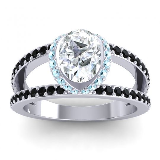 Modern Oval Halo Narmara Ring