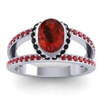 Modern Oval Halo Narmara Ring