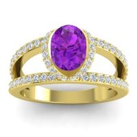 Modern Oval Halo Narmara Ring