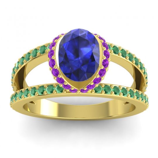 Modern Oval Halo Narmara Ring