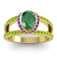 Modern Oval Halo Narmara Ring