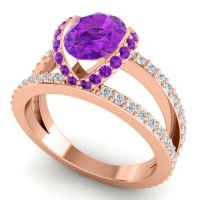 Modern Oval Halo Narmara Ring