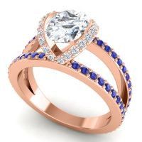 Modern Oval Halo Narmara Ring