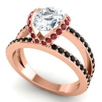 Modern Oval Halo Narmara Ring