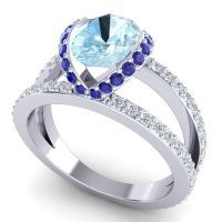 Modern Oval Halo Narmara Ring