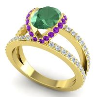 Modern Oval Halo Narmara Ring