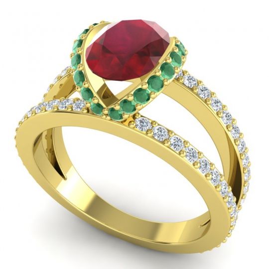 Modern Oval Halo Narmara Ring