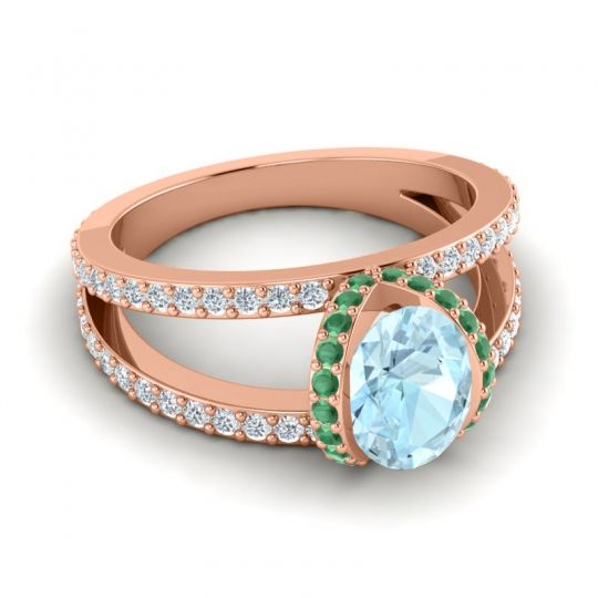 Modern Oval Halo Narmara Ring