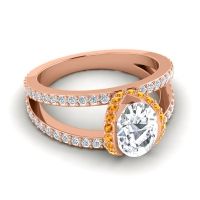 Modern Oval Halo Narmara Ring