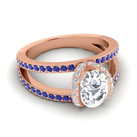 Modern Oval Halo Narmara Ring