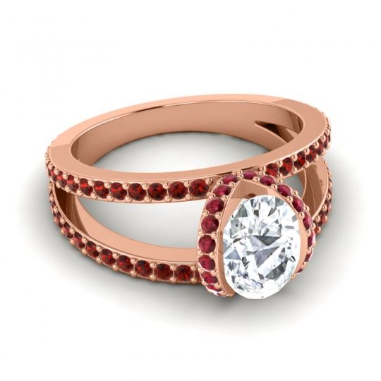 Modern Oval Halo Narmara Ring