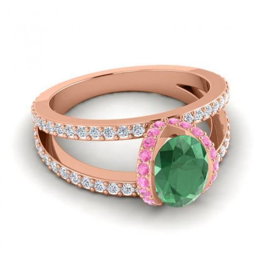 Modern Oval Halo Narmara Ring