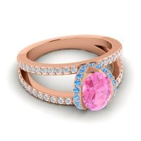 Modern Oval Halo Narmara Ring