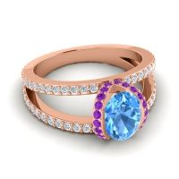 Modern Oval Halo Narmara Ring
