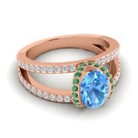 Modern Oval Halo Narmara Ring