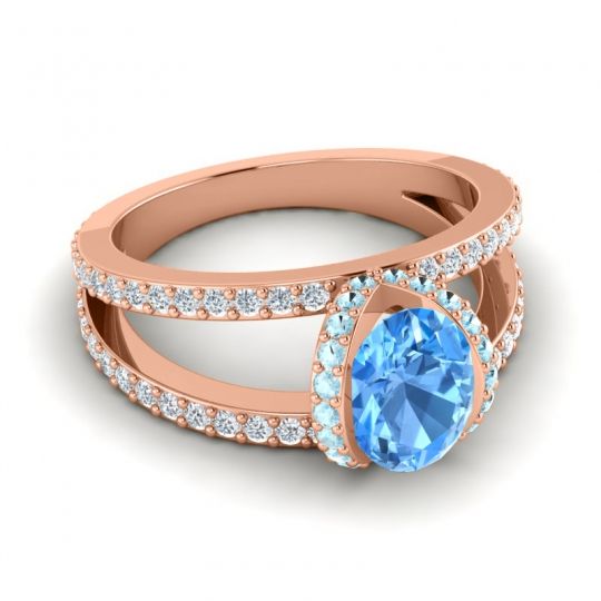 Modern Oval Halo Narmara Ring