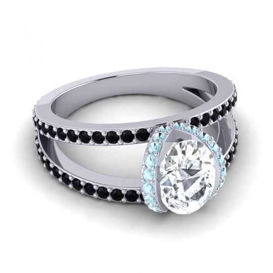 Modern Oval Halo Narmara Ring