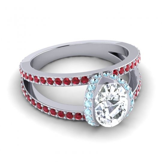Modern Oval Halo Narmara Ring