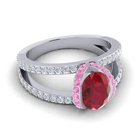 Modern Oval Halo Narmara Ring