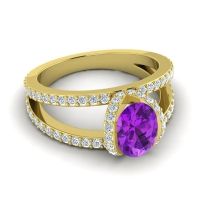 Modern Oval Halo Narmara Ring