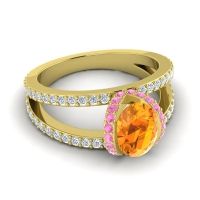 Modern Oval Halo Narmara Ring