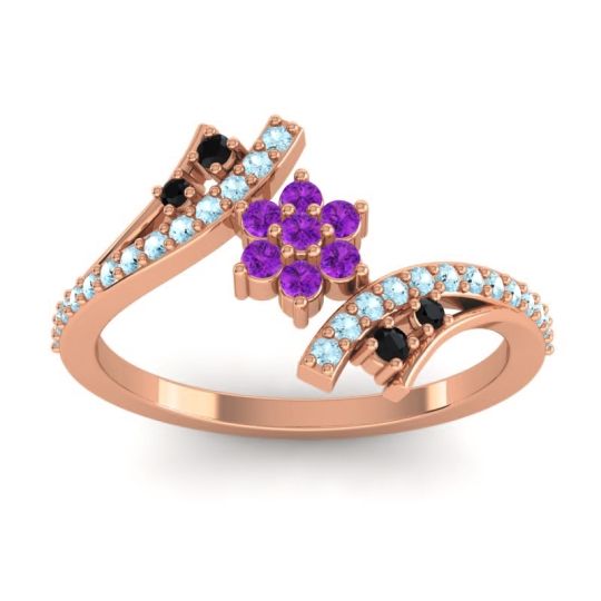 Simple Floral Pave Bypass Anvaya Ring